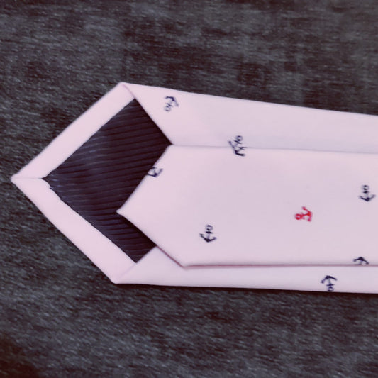 6cm Solid Pink Anchor Tie