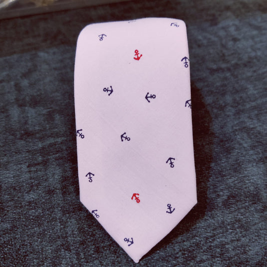6cm Solid Pink Anchor Tie-Shopwithstyle