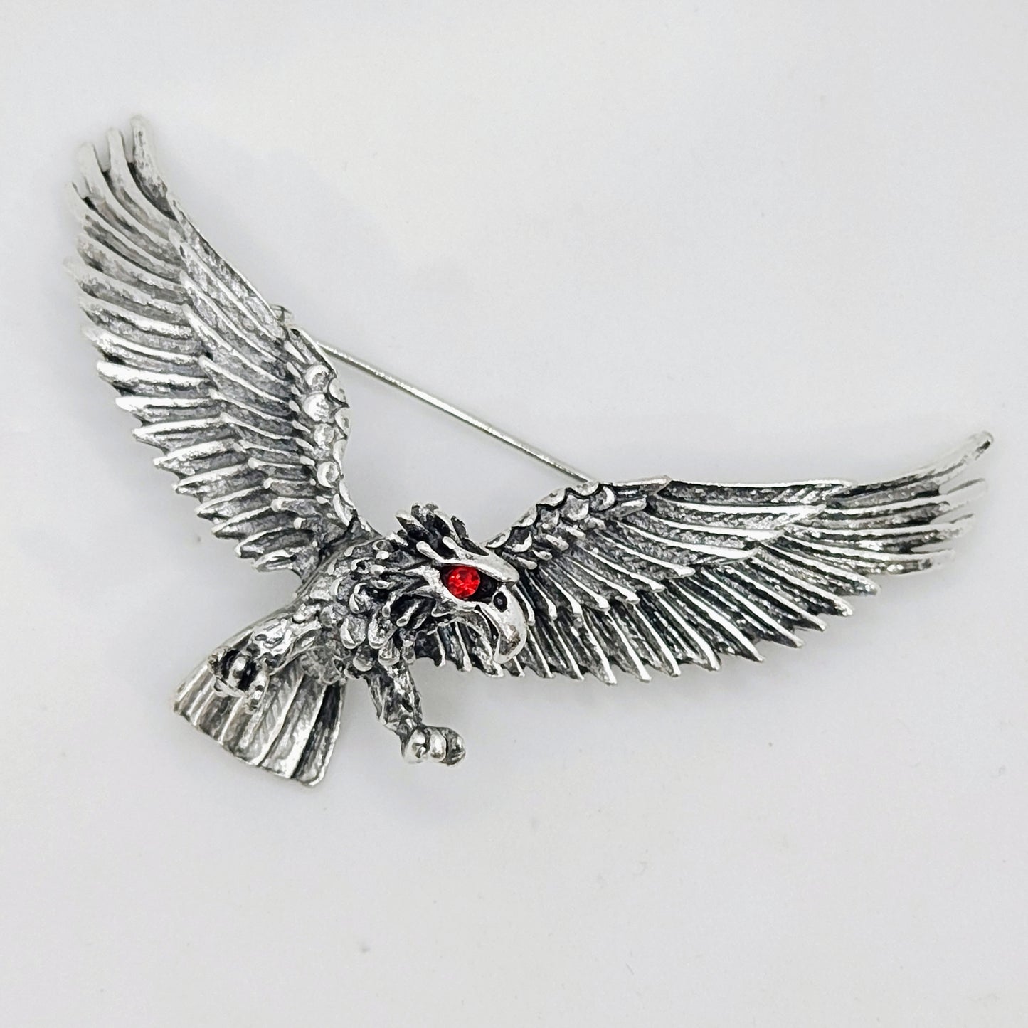 Vintage Silver Plated Flying Eagle Brooch