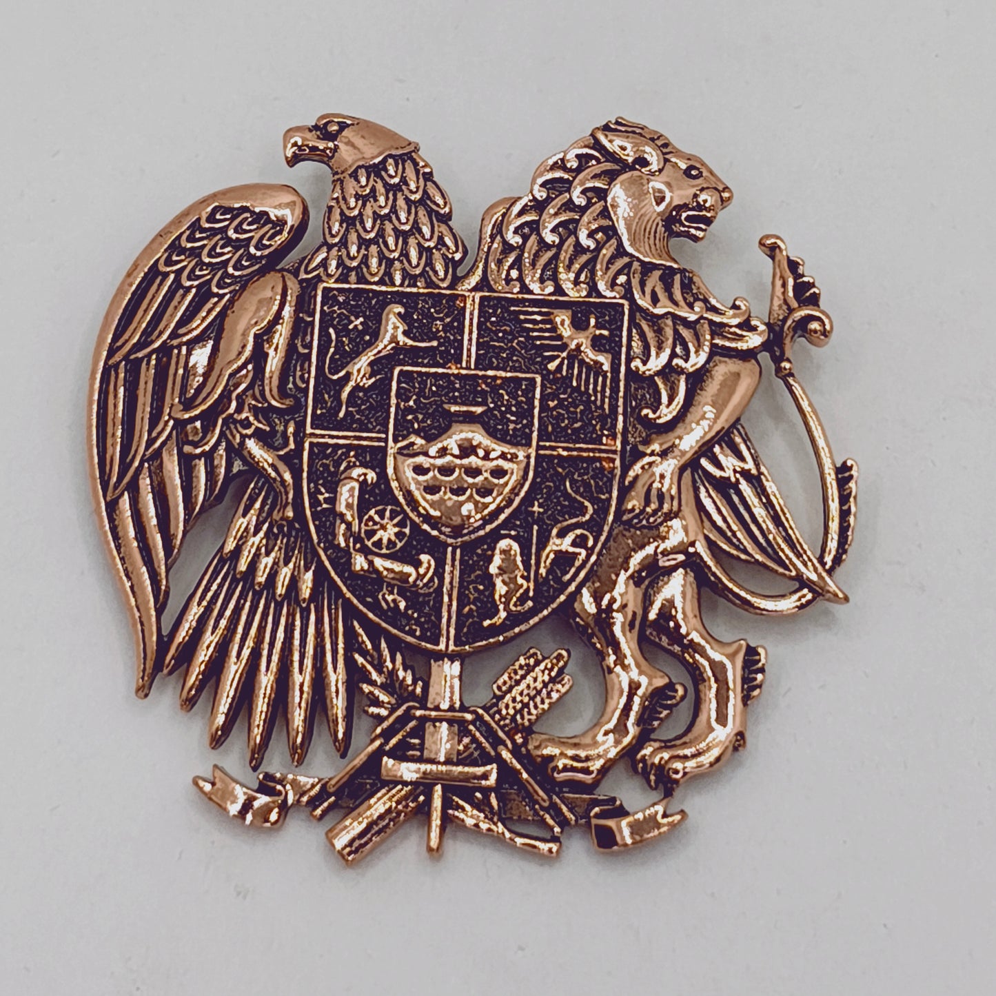 Antique Eagle Copper Craved Brooch