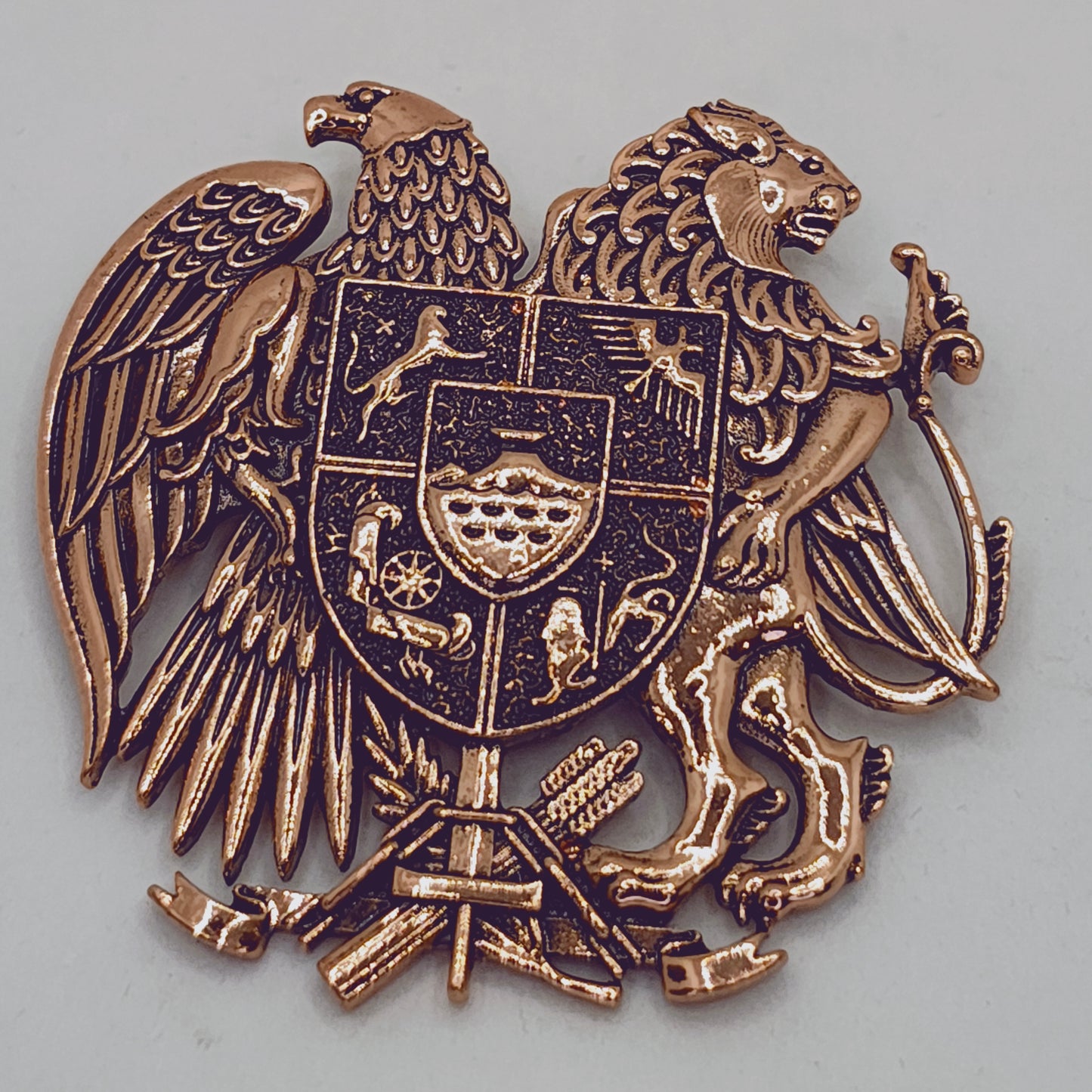 Antique Eagle Copper Craved Brooch