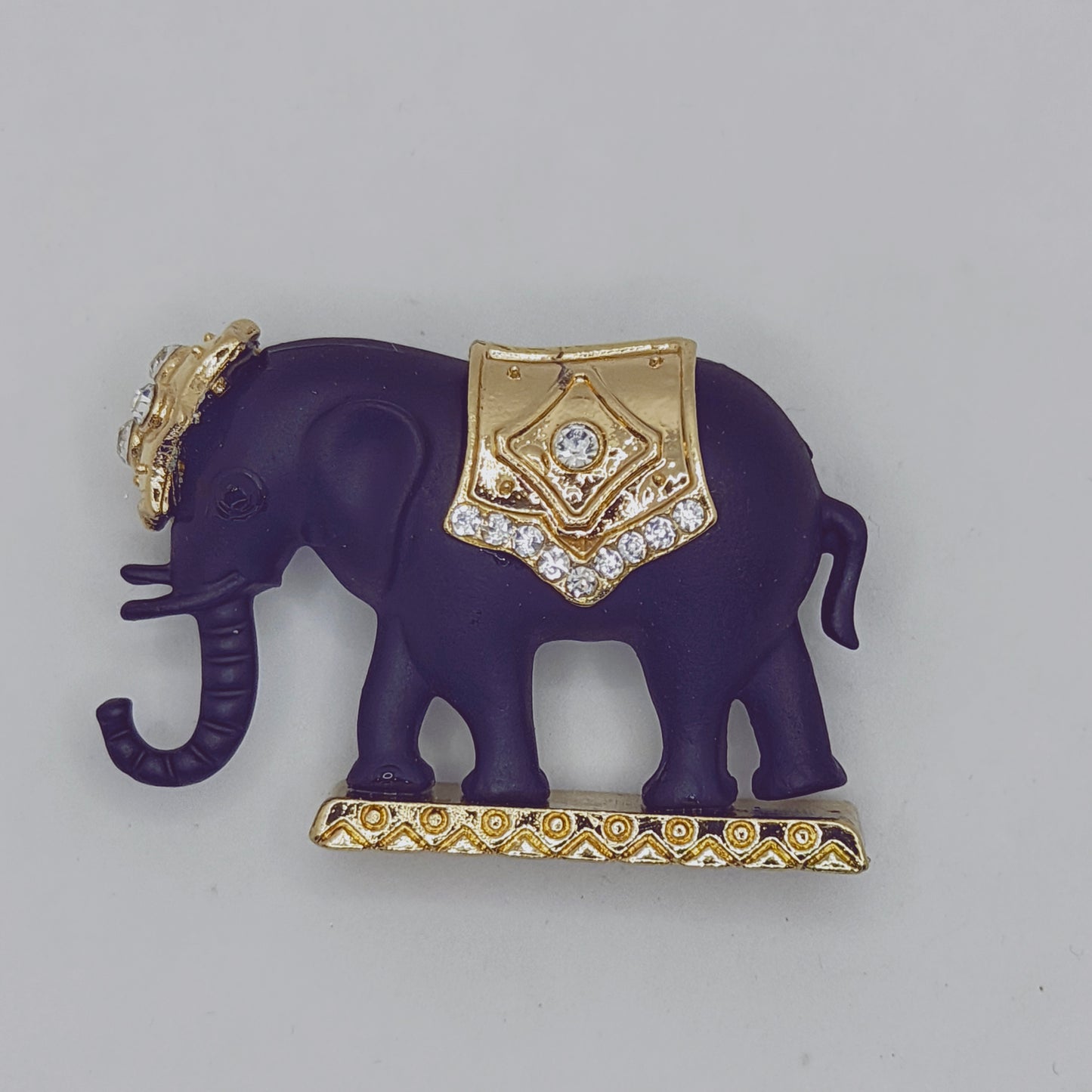 Vintage Matt Black Elephant Brooch