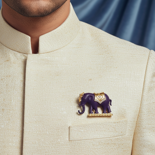 Vintage Matt Black Elephant Brooch