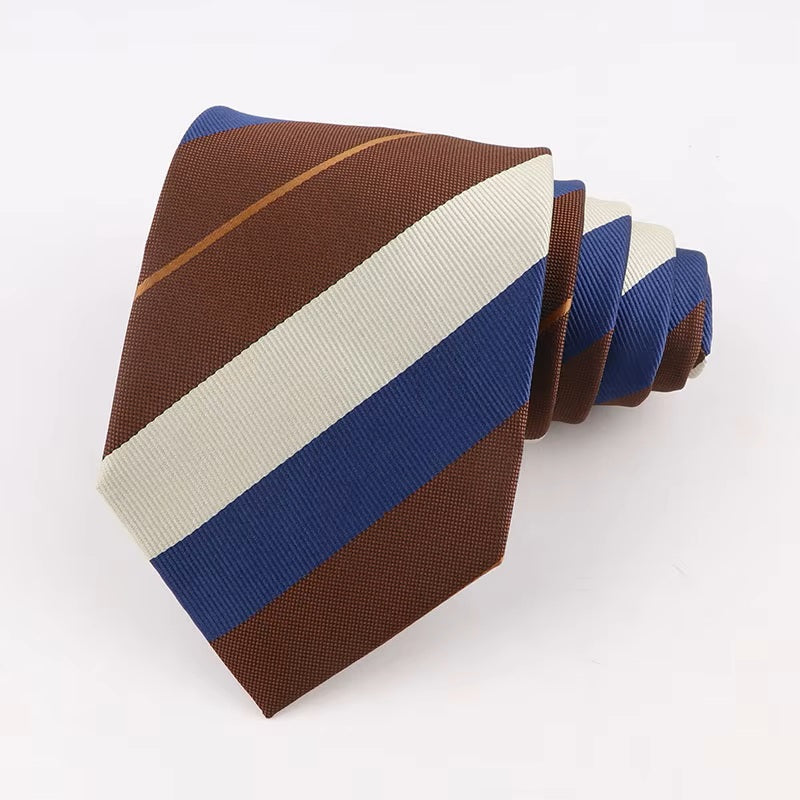 Classic Stride Brown & Blue Striped Tie