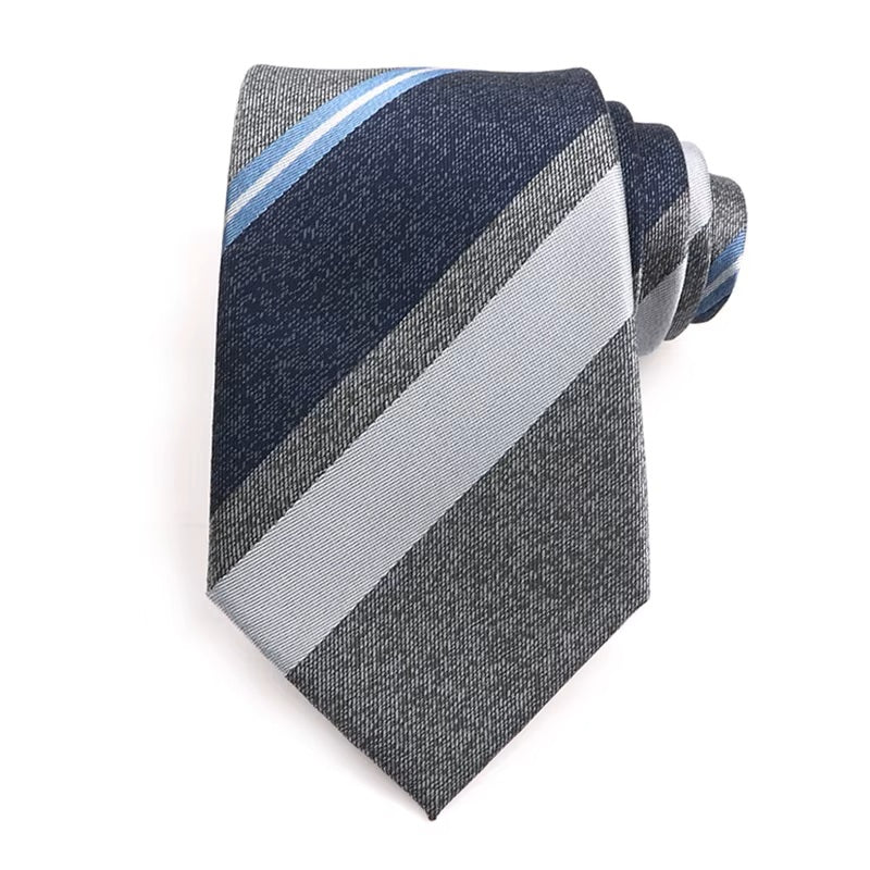Elegant Slate and Sky Blue Striped Tie