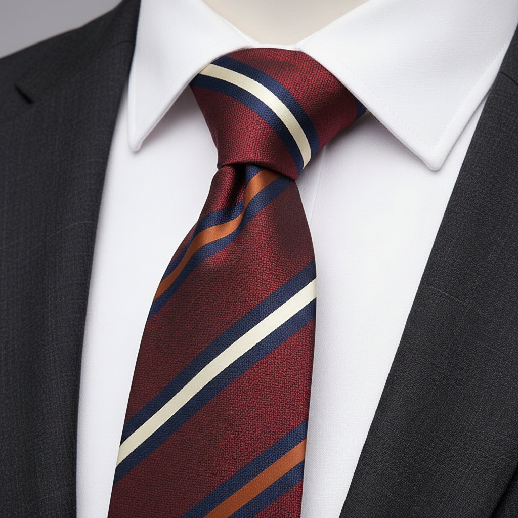 Classic Burgundy Striped Tie