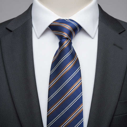 Classic Blue Striped Necktie  Timeless Elegance