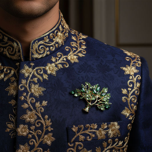 Tree of Life Emerald Brooch