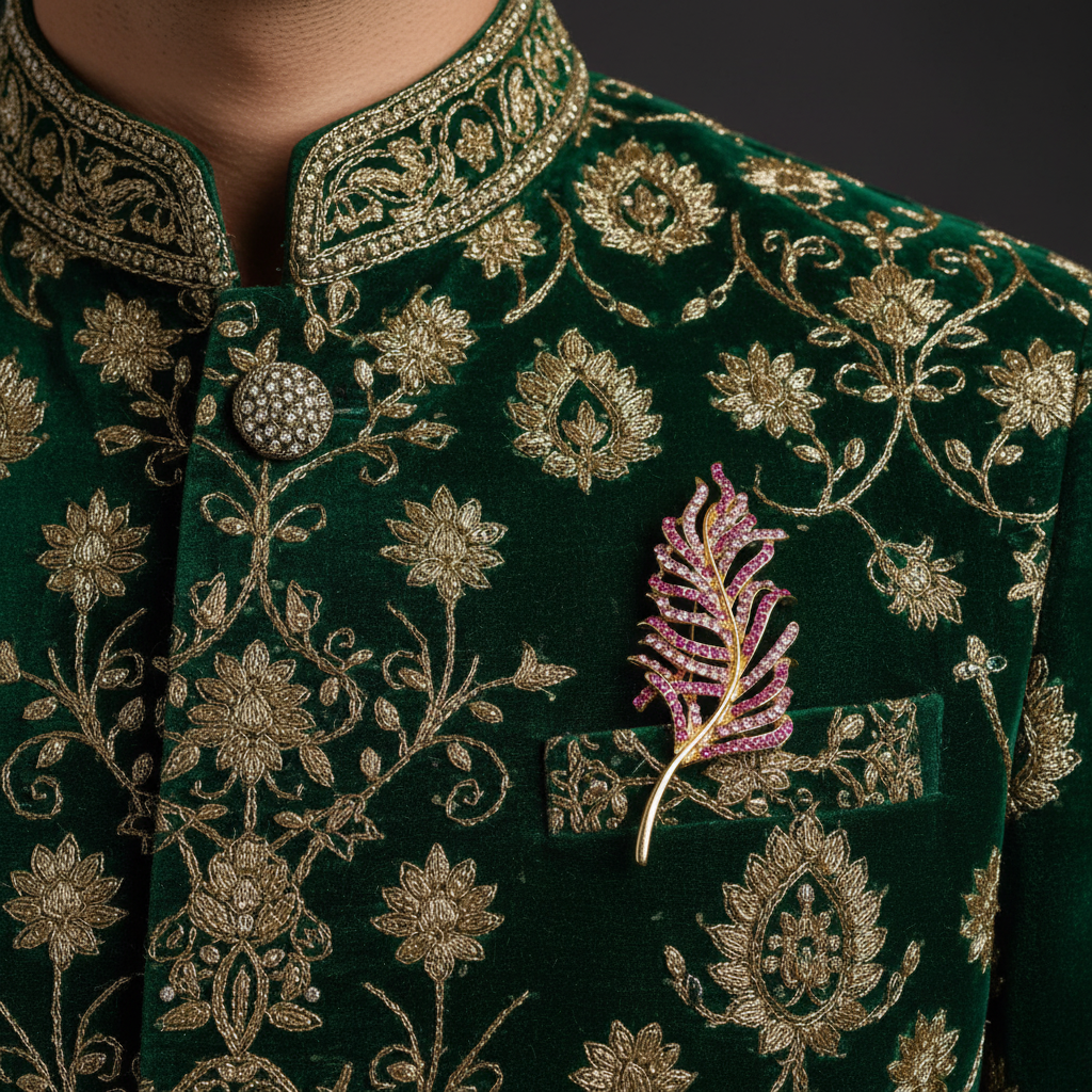 Pink Petal Feather Brooch