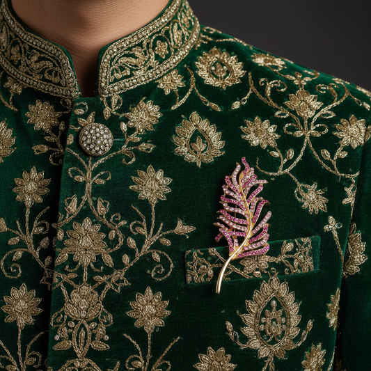 Pink Petal Feather Brooch