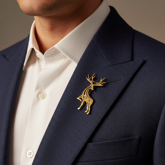Golden Stag Brooch