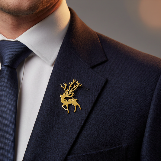 Golden Spotted Stag Brooch