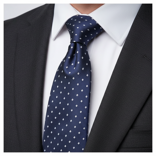 Oxford Dusk Navy Polka Diamond Tie