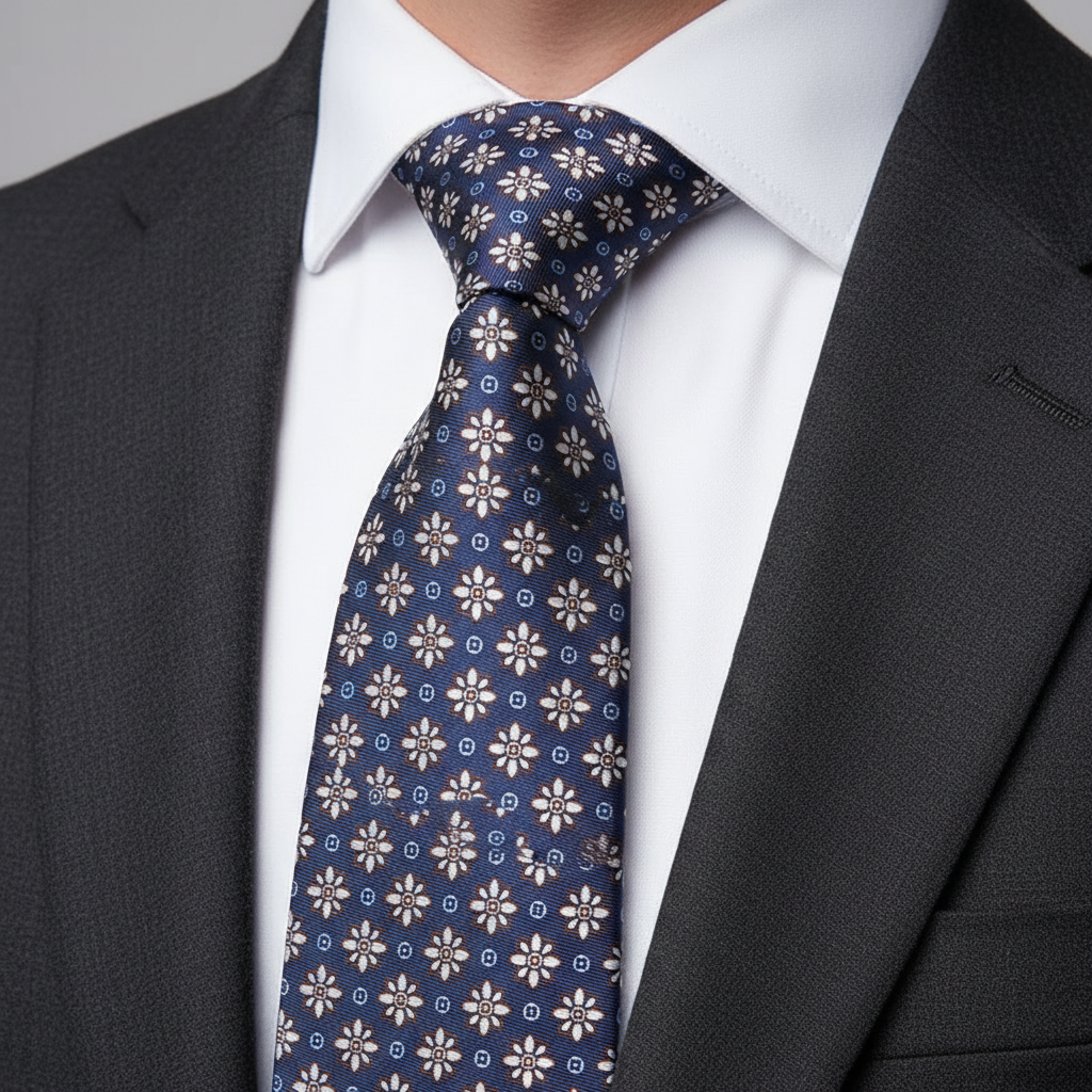 Florence Bloom Elegant Floral Motif Tie