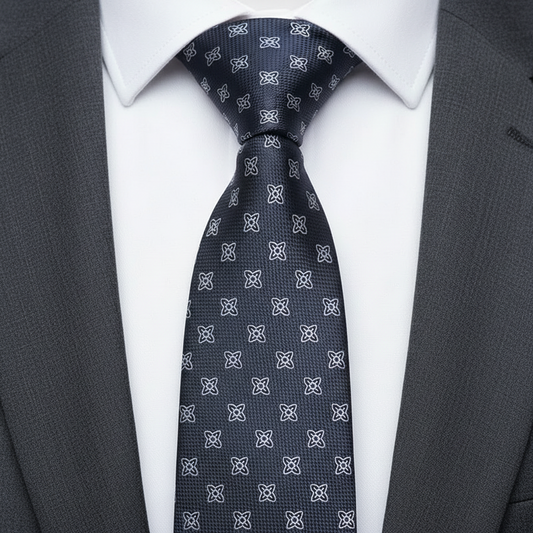 Louvre Night Textured Navy Pattern Tie