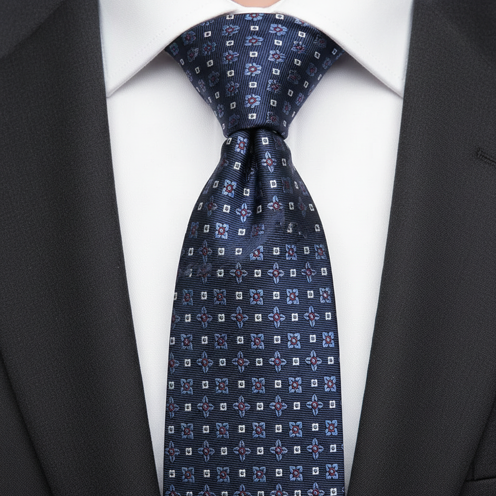 Vienna Mosaic Ornate Microprint Tie
