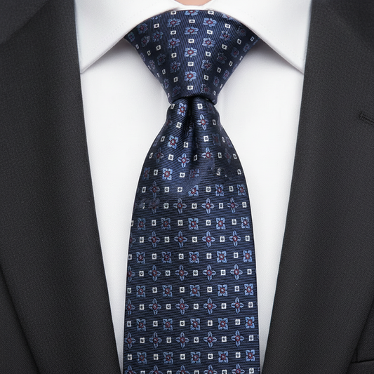 Vienna Mosaic Ornate Microprint Tie