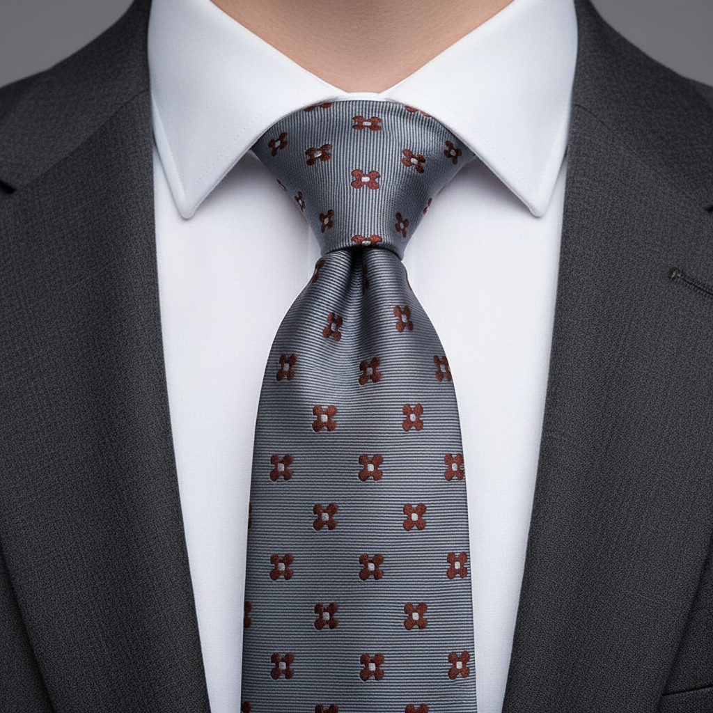 Siena Ember Grey Micro-Print Tie