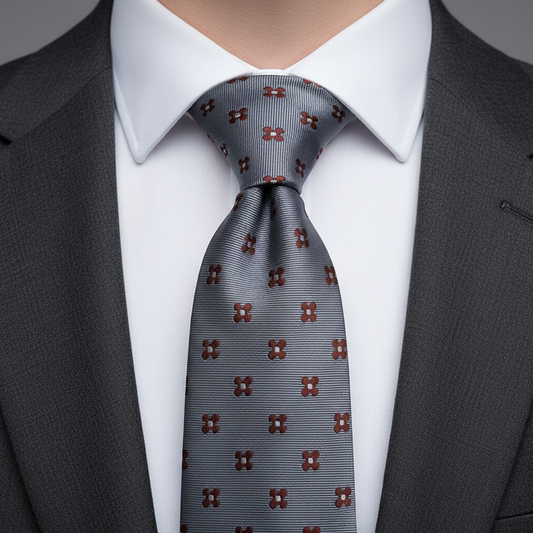 Siena Ember Grey Micro-Print Tie