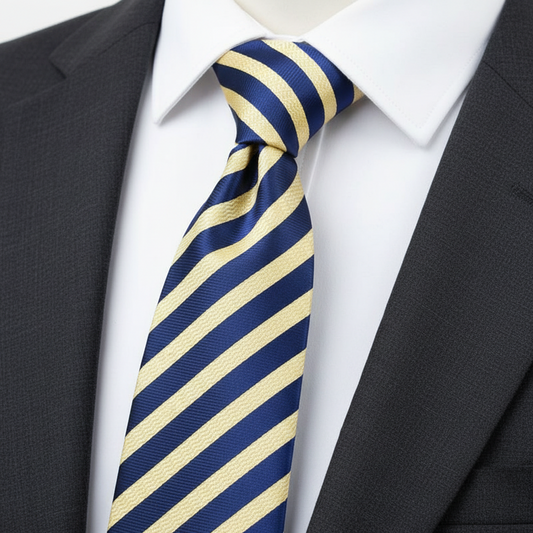 Regal Stripe Navy & Gold Power Tie