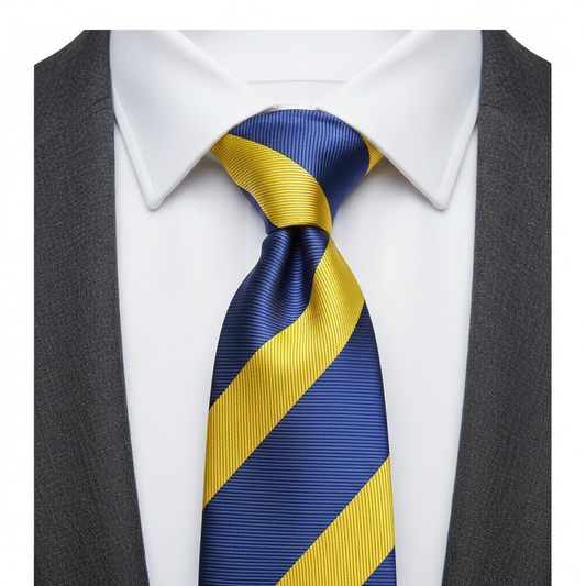 Royal Stride Blue & Yellow Striped Necktie  6cm Slim