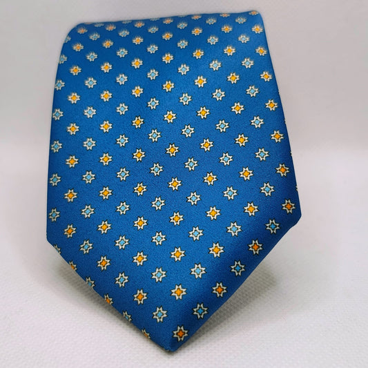 Azure Star Pattern Necktie