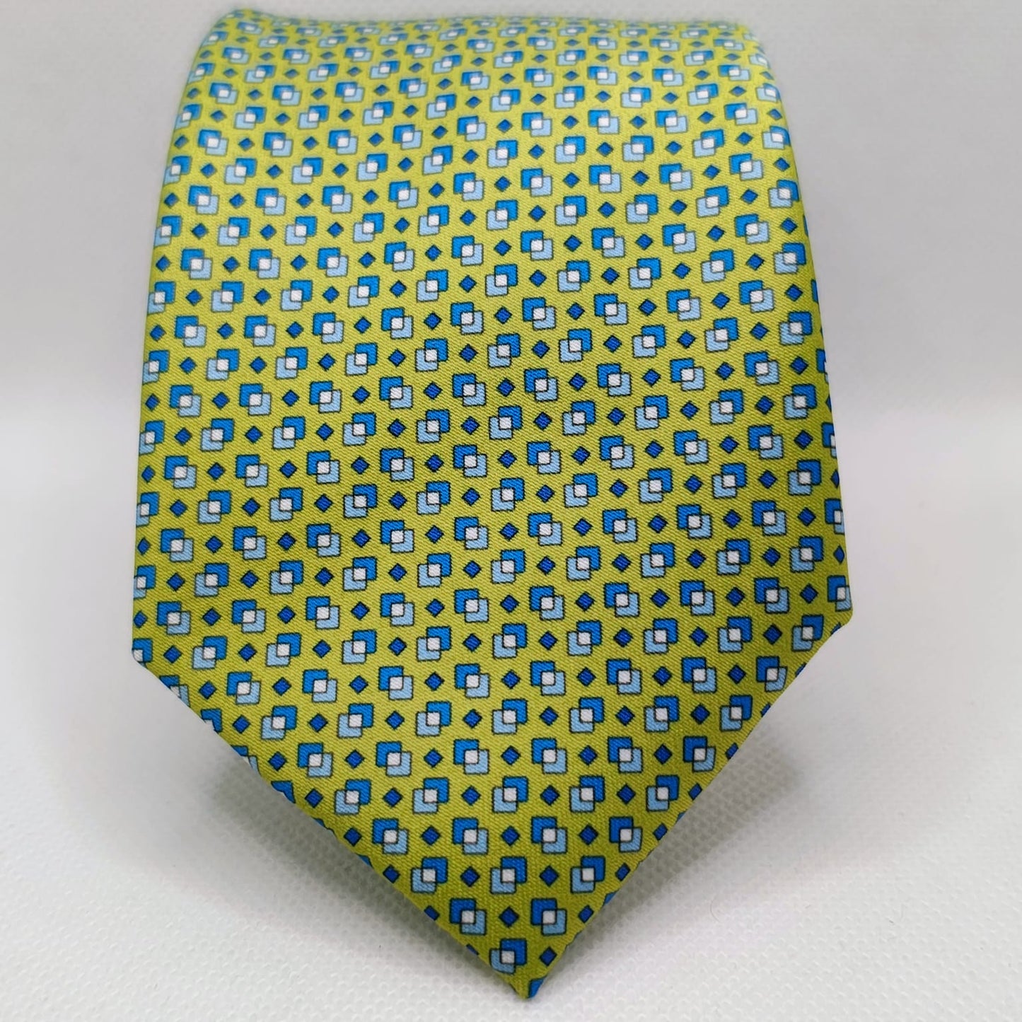 Lime Geometric Pattern Necktie