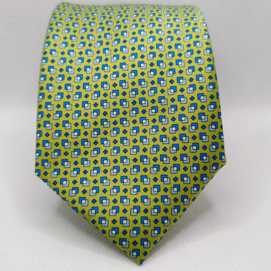 Lime Geometric Pattern Necktie
