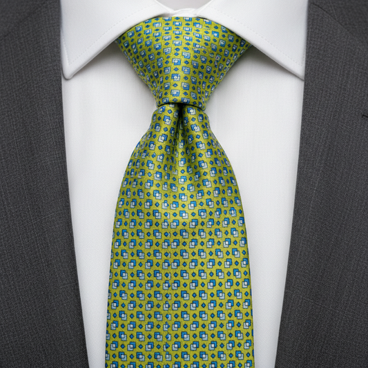 Lime Geometric Pattern Necktie