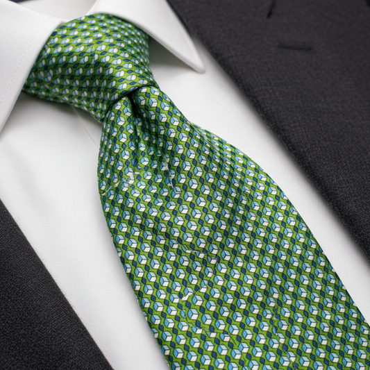 Emerald Geometric Charm Necktie