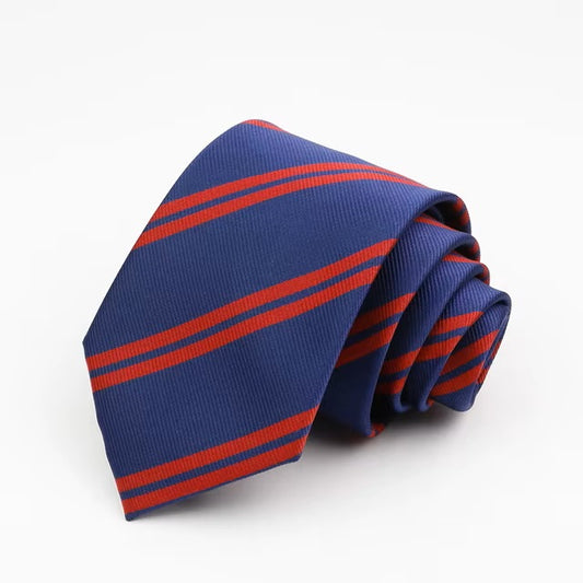 The Regent Striped Classic Tie  Blue & Red Edition
