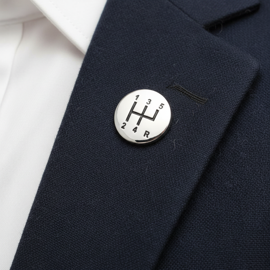 Gear Shift Design Lapel Pin