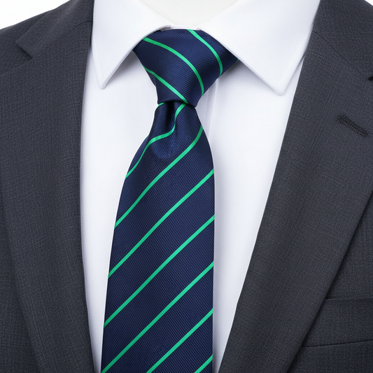8 cm Green and Blue Stripe Tie