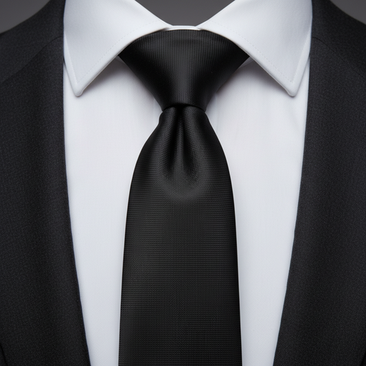 8CM Solid Black Tie