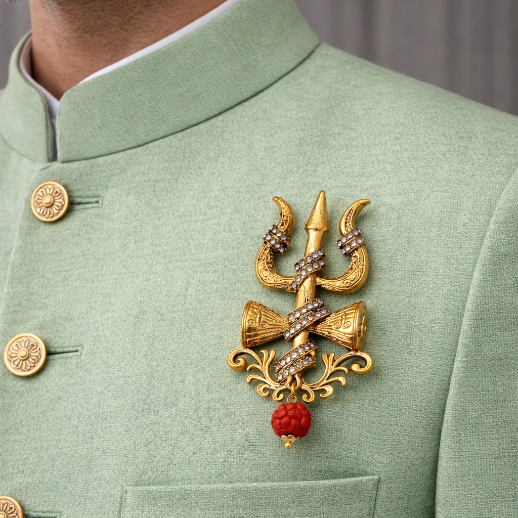 Regal Rhythm Antique Gold Brooch