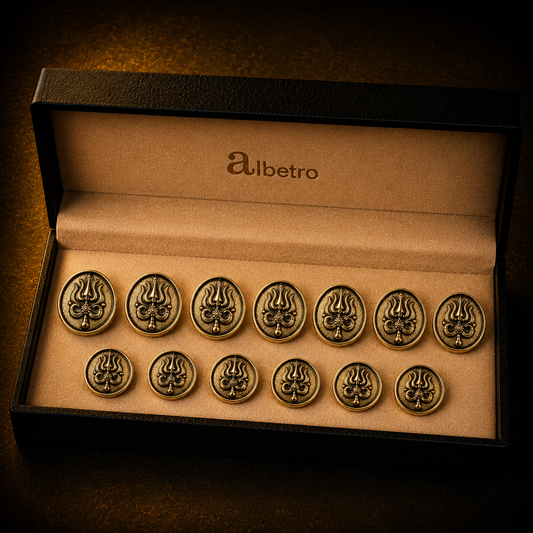 Trishul Brass Bandgala Buttons — Antique Gold