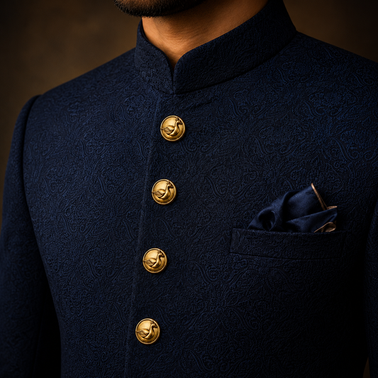 Hamsa Brass Buttons — Antique Gold Royal Swan
