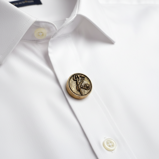 Shiv Shakti Lotus Brass Button Cover