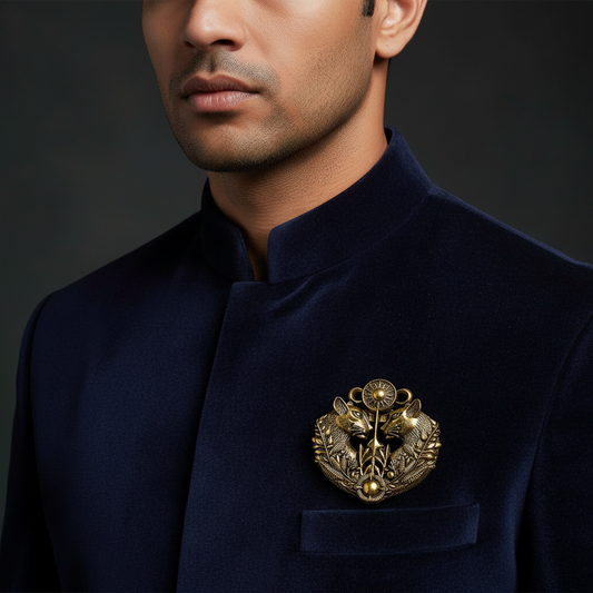 Heritage Crest Collection – Twin Panther Royale Brooch