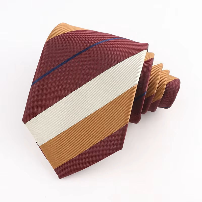 Vintage Burgundy & Tan Striped Tie