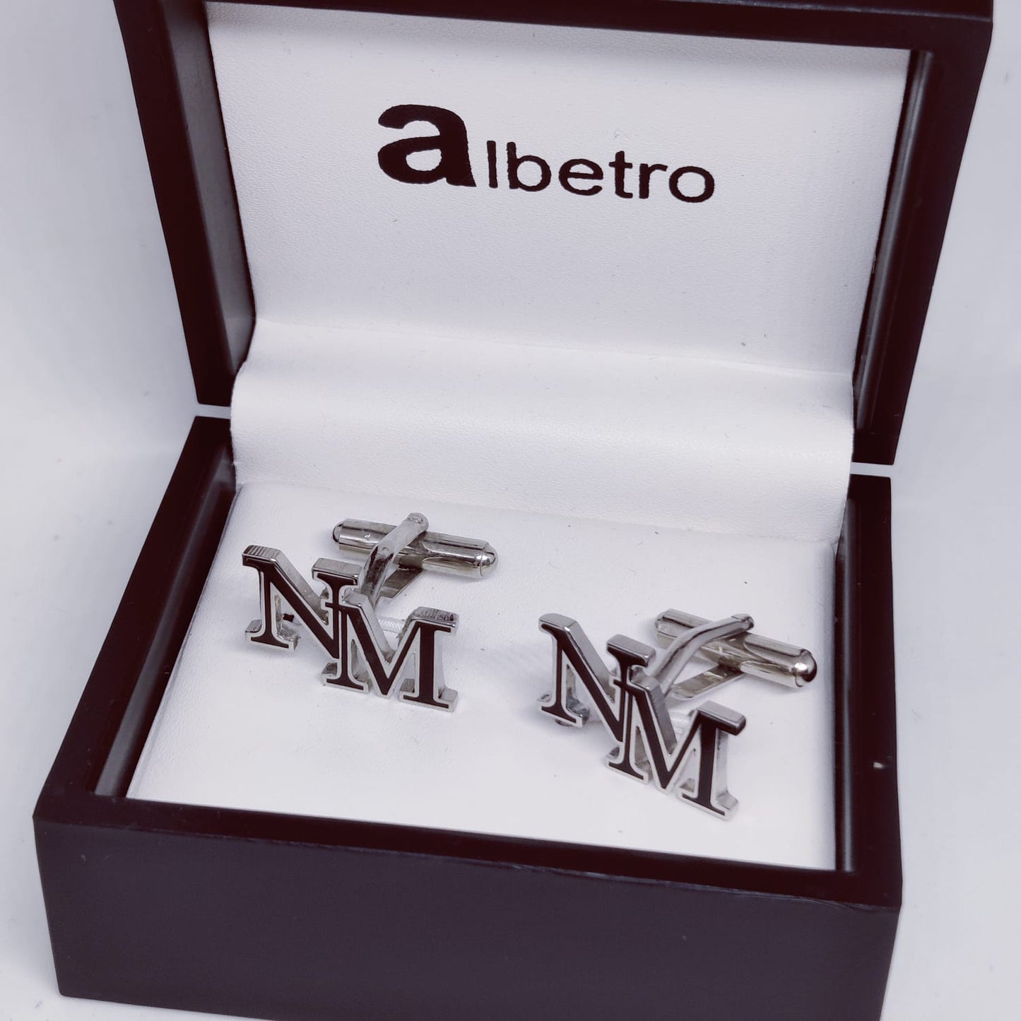 NM Double Initial Enamel Cufflinks