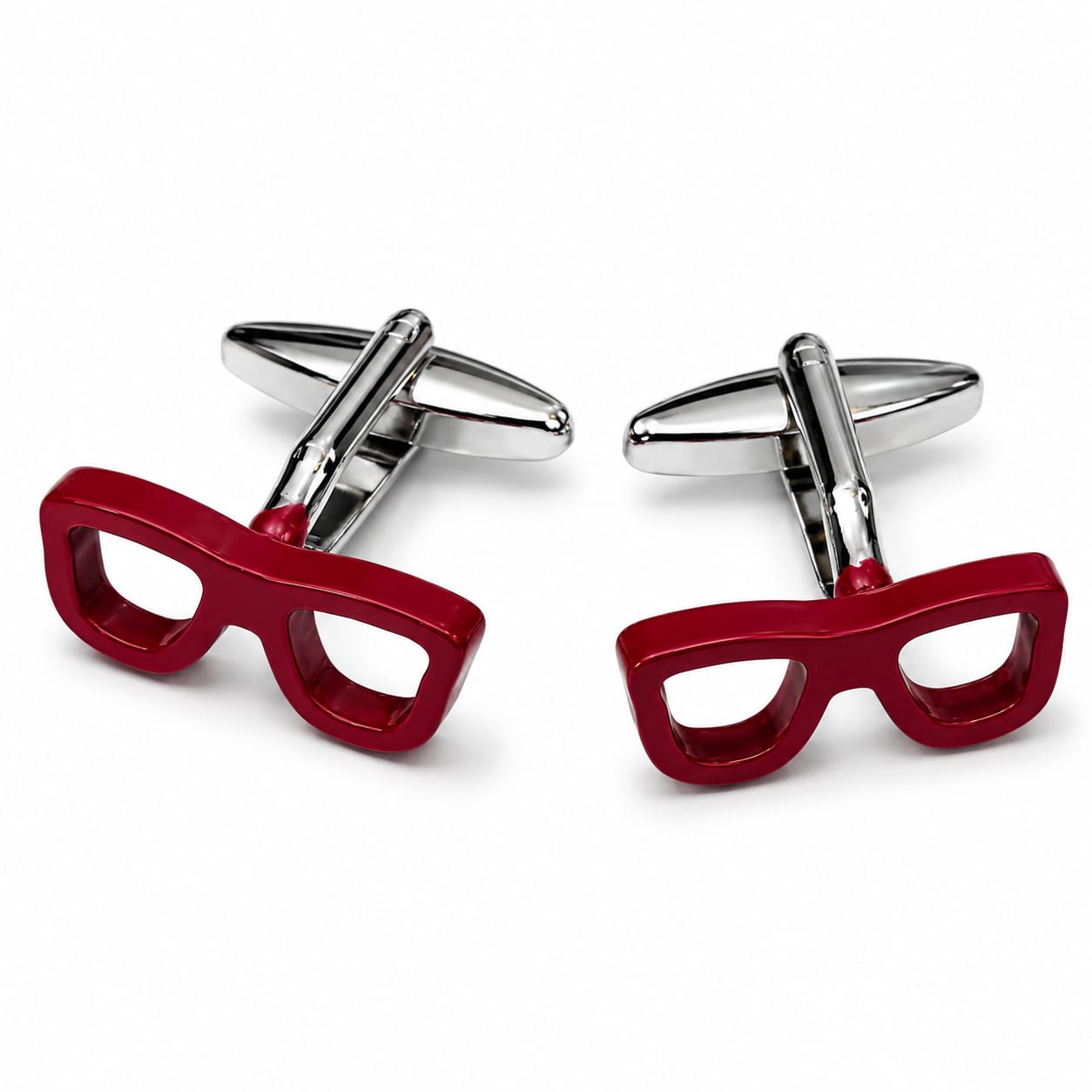 Red Masquerade Glasses Playful Cufflinks