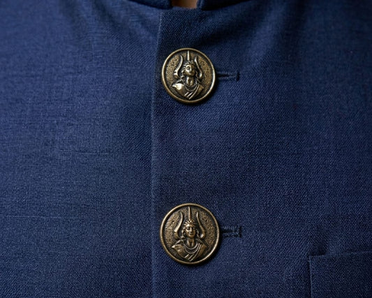 
Adiyogi Shiva Brass Button Antique Gold