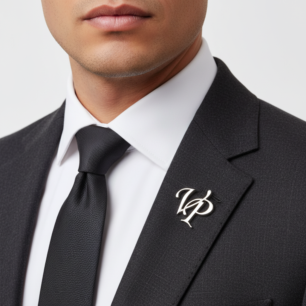 VP Double Initial Lapel Pin
