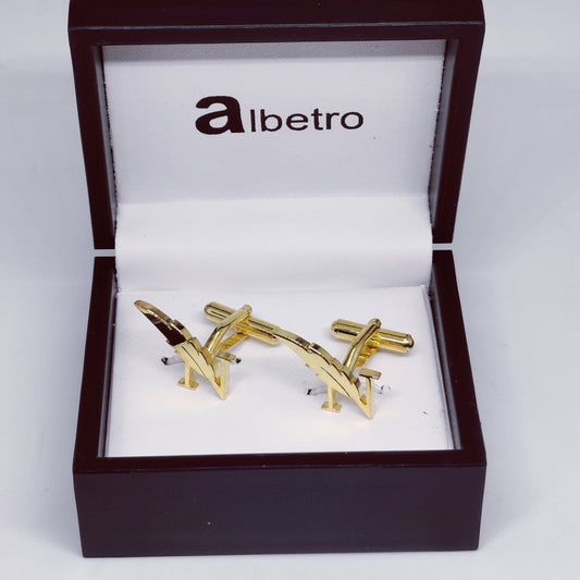 Initial N Feather Cufflinks