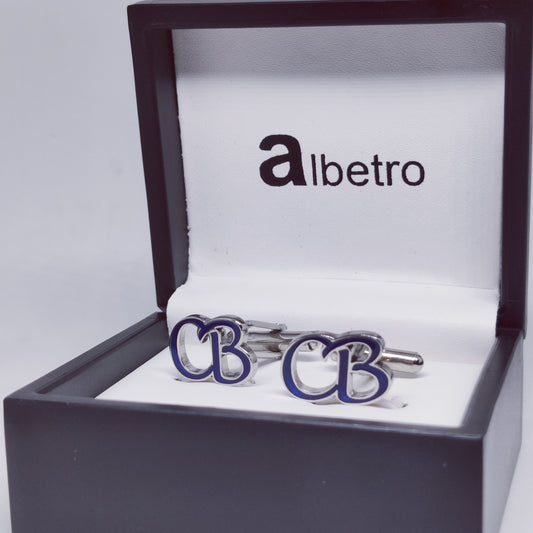 CB Initial Monogram Enamel Cufflinks