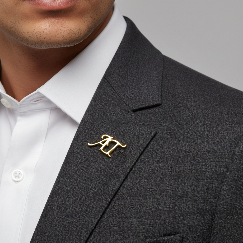 AT Double Initial Lapel Pin