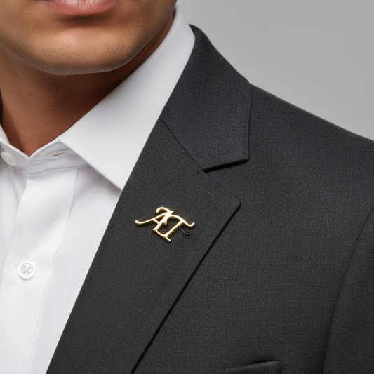 AT Double Initial Lapel Pin