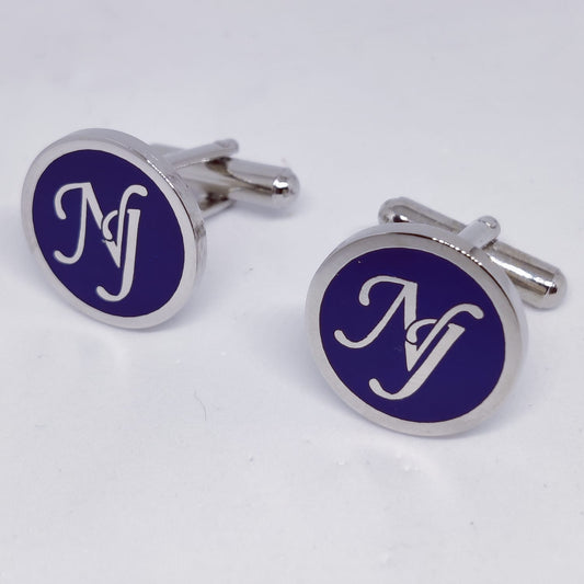 NJ initial monogram cufflinks