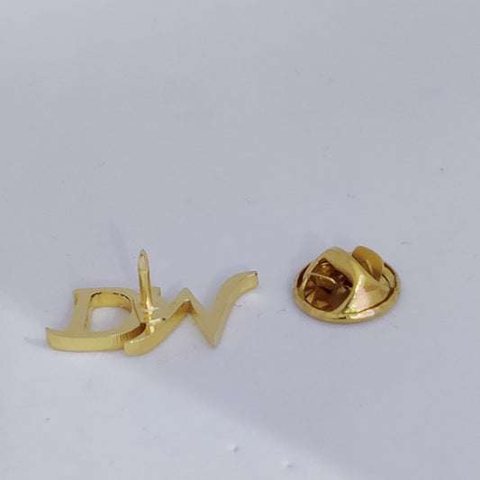 DM Double Initial Lapel pin
